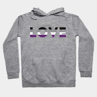 Asexual Pride Flag LOVE Hoodie